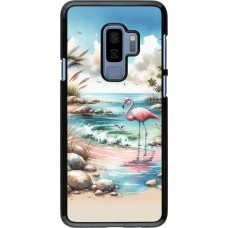 Coque Samsung Galaxy S9+ - Flamant rose aquarelle