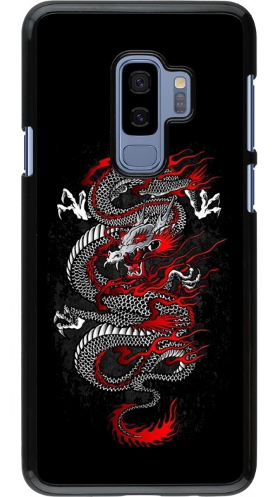 Coque Samsung Galaxy S9+ - Japanese style Dragon Tattoo Red Black