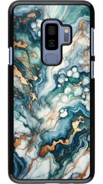 Coque Samsung Galaxy S9+ - Marbre Vert Bleu Doré