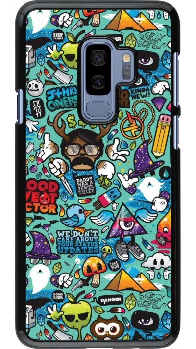 Coque Samsung Galaxy S9+ - Mixed Cartoons Turquoise