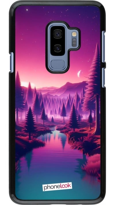 Coque Samsung Galaxy S9+ - Paysage Violet-Rose