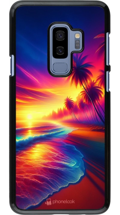 Coque Samsung Galaxy S9+ - Plage coucher soleil flashy