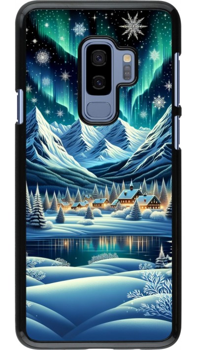 Coque Samsung Galaxy S9+ - Snowy Mountain Village Lake night