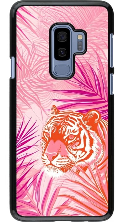 Coque Samsung Galaxy S9+ - Tigre palmiers roses