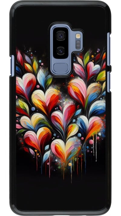 Coque Samsung Galaxy S9+ - Valentine 2024 Coeur Noir Abstrait