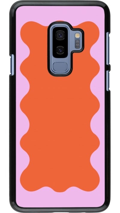 Coque Samsung Galaxy S9+ - Wavy Rectangle Orange Pink