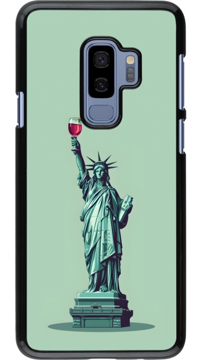 Coque Samsung Galaxy S9+ - Wine Statue de la liberté avec un verre de vin