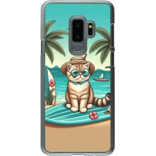 Coque Samsung Galaxy S9+ - Plastique transparent Chat Surf Style