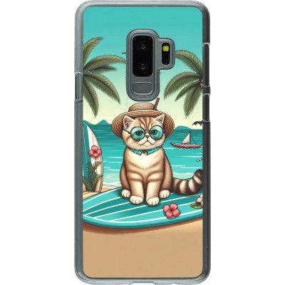 Coque Samsung Galaxy S9+ - Plastique transparent Chat Surf Style