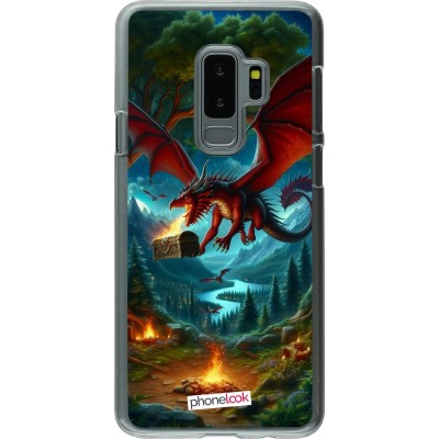 Coque Samsung Galaxy S9+ - Plastique transparent Dragon Volant Forêt Trésor