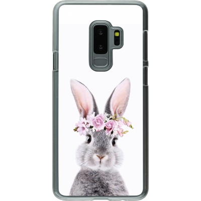 Coque Samsung Galaxy S9+ - Plastique transparent Easter 2023 flower bunny