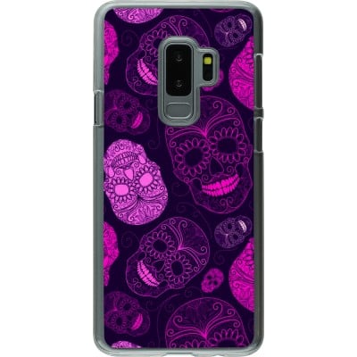 Coque Samsung Galaxy S9+ - Plastique transparent Halloween 2023 pink skulls