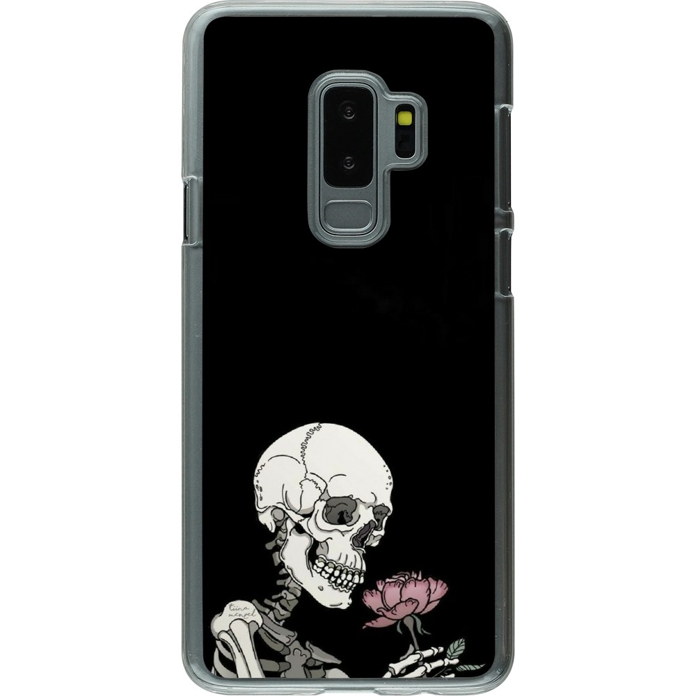 Coque Samsung Galaxy S9+ - Plastique transparent Halloween 2023 rose and skeleton