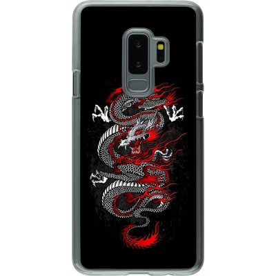 Coque Samsung Galaxy S9+ - Plastique transparent Japanese style Dragon Tattoo Red Black