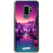 Coque Samsung Galaxy S9+ - Plastique transparent Paysage Violet-Rose