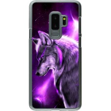 Coque Samsung Galaxy S9+ - Plastique transparent Purple Sky Wolf