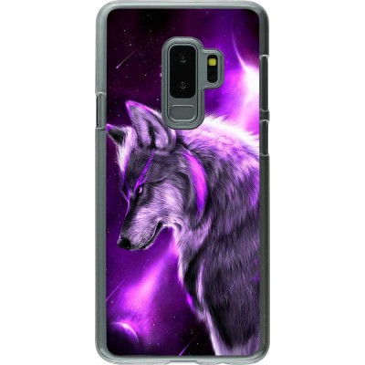 Coque Samsung Galaxy S9+ - Plastique transparent Purple Sky Wolf