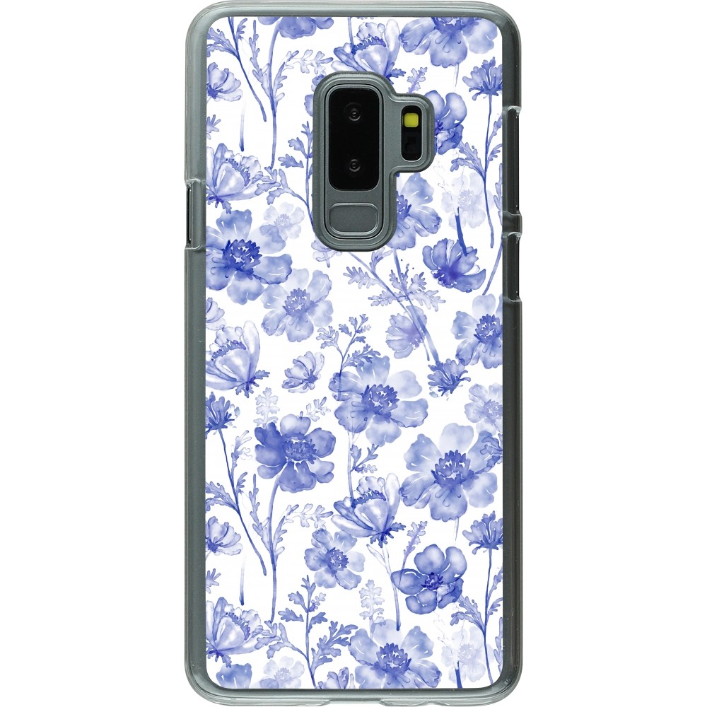 Coque Samsung Galaxy S9+ - Plastique transparent Spring 23 watercolor blue flowers