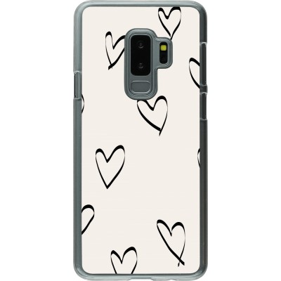 Coque Samsung Galaxy S9+ - Plastique transparent Valentine 2023 minimalist hearts