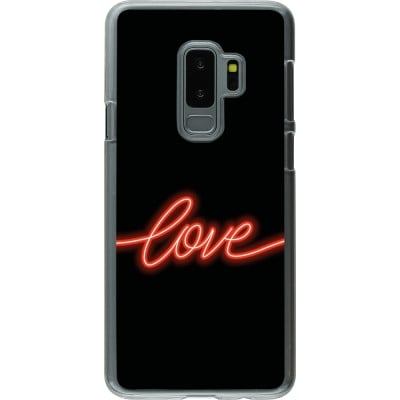 Coque Samsung Galaxy S9+ - Plastique transparent Valentine 2023 neon love