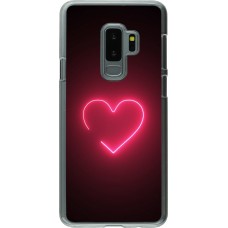 Coque Samsung Galaxy S9+ - Plastique transparent Valentine 2023 single neon heart