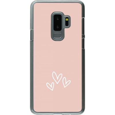 Coque Samsung Galaxy S9+ - Plastique transparent Valentine 2023 three minimalist hearts