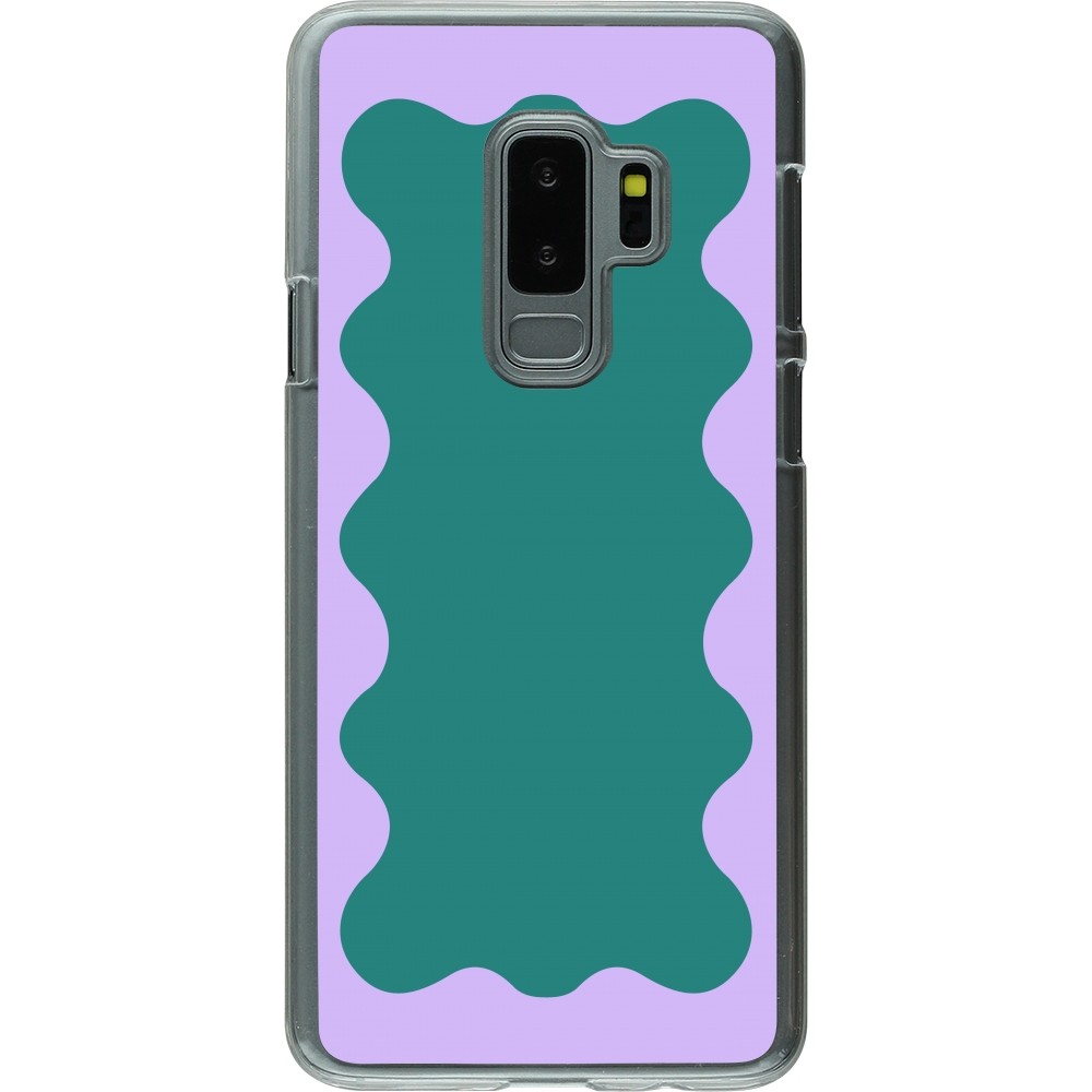 Coque Samsung Galaxy S9+ - Plastique transparent Wavy Rectangle Green Purple