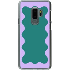 Coque Samsung Galaxy S9+ - Plastique transparent Wavy Rectangle Green Purple