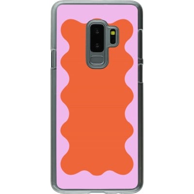 Coque Samsung Galaxy S9+ - Plastique transparent Wavy Rectangle Orange Pink