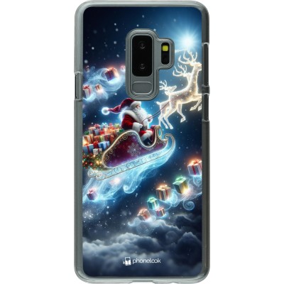 Coque Samsung Galaxy S9+ - Plastique transparent Noël 2023 Père Noël enchanté