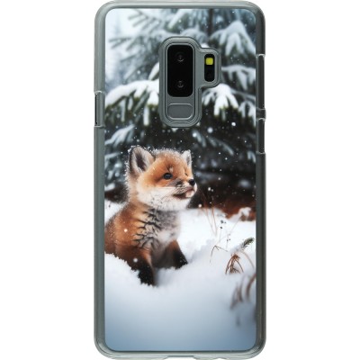 Coque Samsung Galaxy S9+ - Plastique transparent Noël 2023 Renardeau sapin