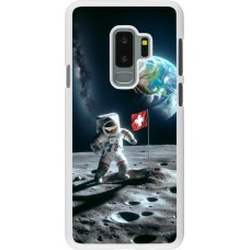 Coque Samsung Galaxy S9+ - Plastique blanc Astro Suisse sur lune