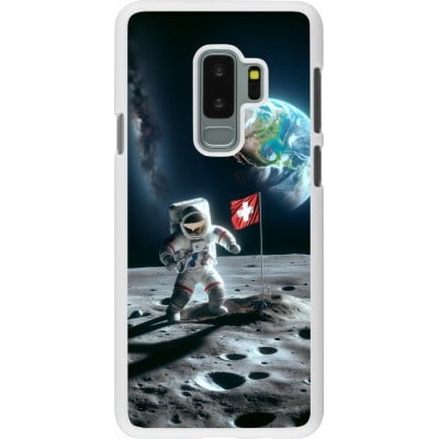 Coque Samsung Galaxy S9+ - Plastique blanc Astro Suisse sur lune