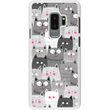 Coque Samsung Galaxy S9+ - Plastique blanc Chats gris troupeau