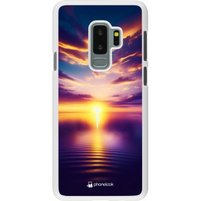 Coque Samsung Galaxy S9+ - Plastique blanc Coucher soleil jaune violet