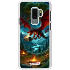 Coque Samsung Galaxy S9+ - Plastique blanc Dragon Volant Forêt Trésor