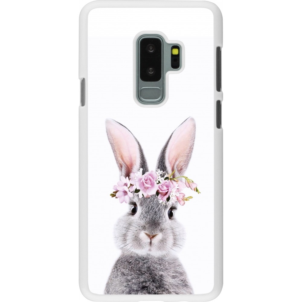 Coque Samsung Galaxy S9+ - Plastique blanc Easter 2023 flower bunny