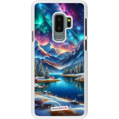 Coque Samsung Galaxy S9+ - Plastique blanc Fantasy Mountain Lake Sky Stars