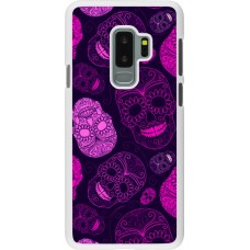 Coque Samsung Galaxy S9+ - Plastique blanc Halloween 2023 pink skulls