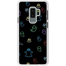 Coque Samsung Galaxy S9+ - Plastique blanc Halloween 2024 colorful ghosts