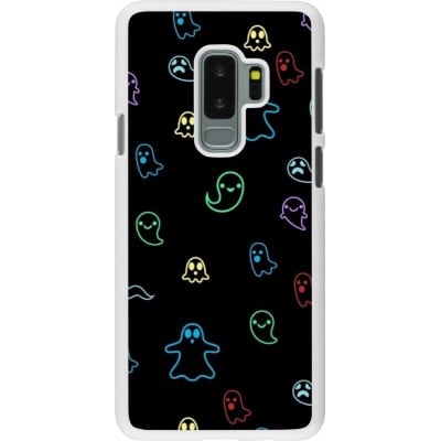 Coque Samsung Galaxy S9+ - Plastique blanc Halloween 2024 colorful ghosts