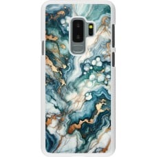 Coque Samsung Galaxy S9+ - Plastique blanc Marbre Vert Bleu Doré