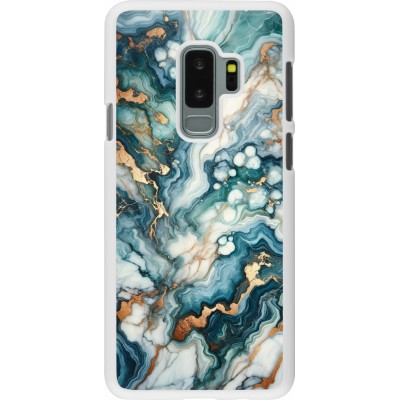 Coque Samsung Galaxy S9+ - Plastique blanc Marbre Vert Bleu Doré