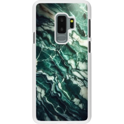 Coque Samsung Galaxy S9+ - Plastique blanc Marbre vert majestueux