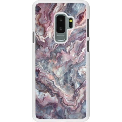 Coque Samsung Galaxy S9+ - Plastique blanc Marbre violette argentée