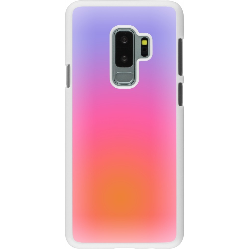 Coque Samsung Galaxy S9+ - Plastique blanc Orange Pink Blue Gradient