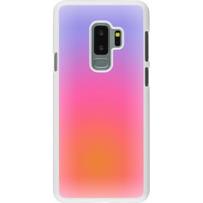 Coque Samsung Galaxy S9+ - Plastique blanc Orange Pink Blue Gradient