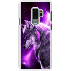 Coque Samsung Galaxy S9+ - Plastique blanc Purple Sky Wolf