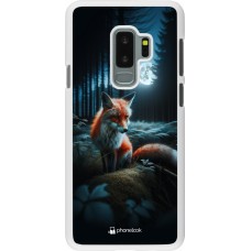 Coque Samsung Galaxy S9+ - Plastique blanc Renard lune forêt