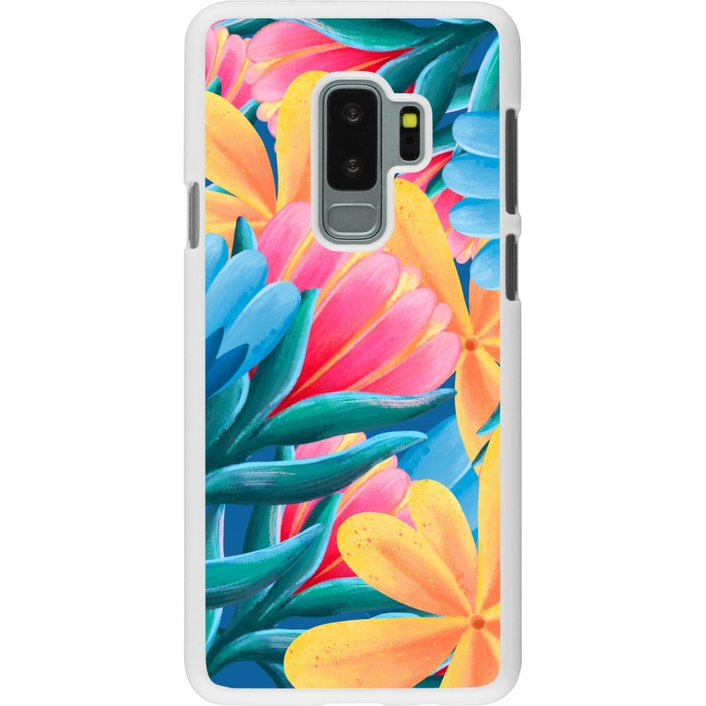 Coque Samsung Galaxy S9+ - Plastique blanc Spring 23 colorful flowers